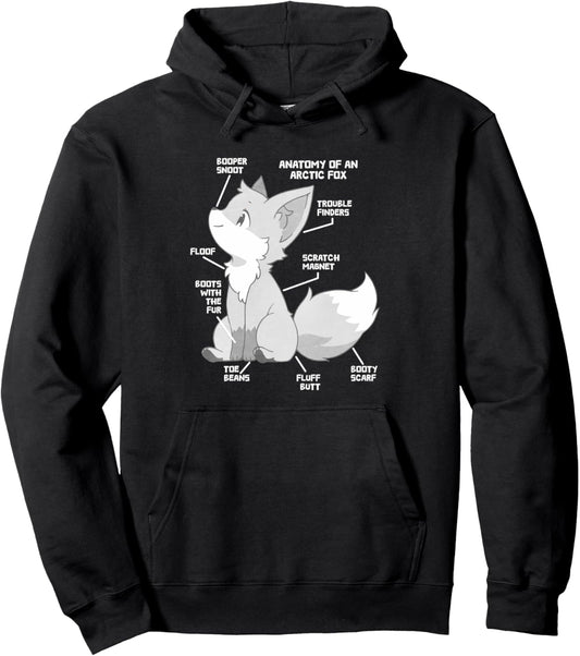 Anatomy Of Arctic Fox Pullover Hoodie