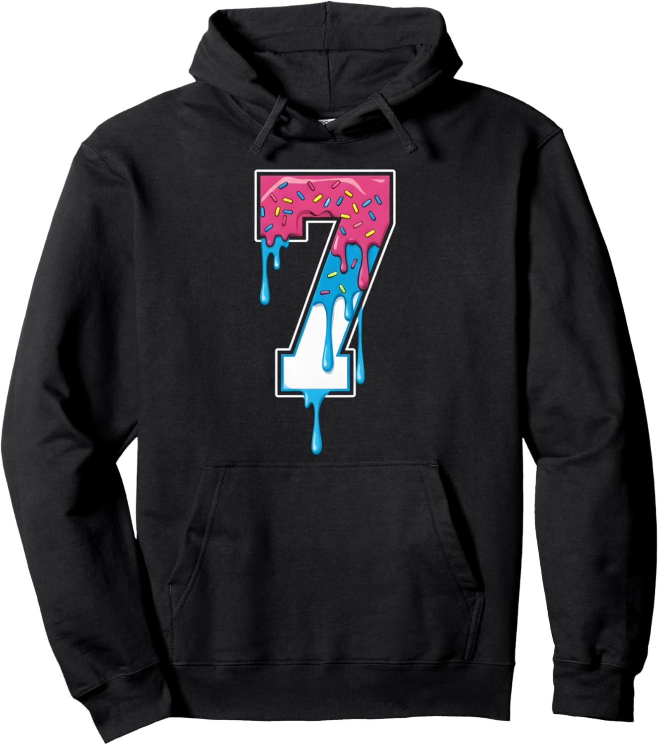 7 Number Seven Team Sports Ice Cream Drip 67 Six Seven Meme Pullover Hoodie