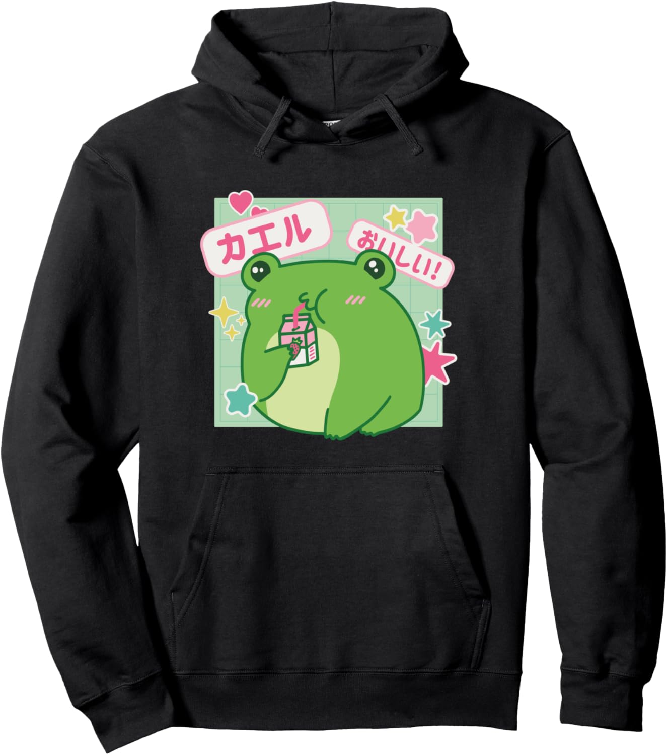 Japanese Kawaii Frog Froggy Strawberry Milk Anime Pullover Hoodie
