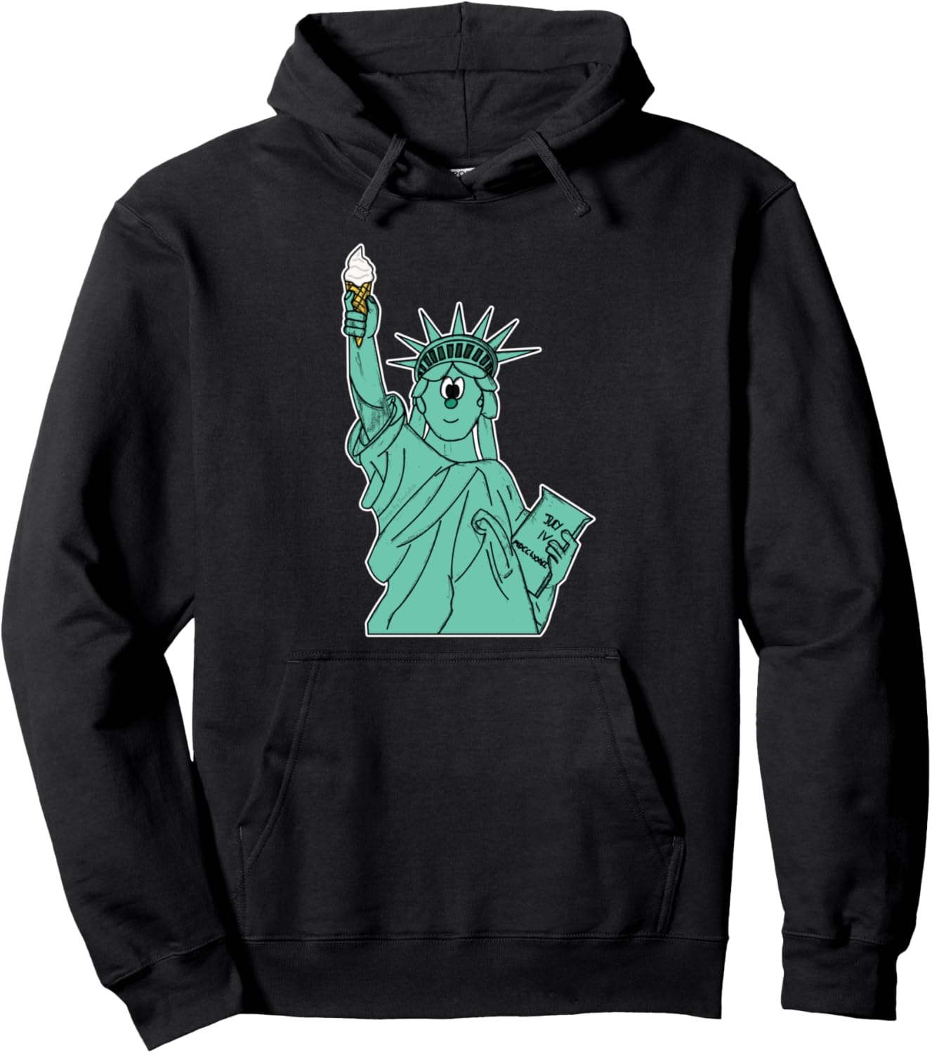 Statue Of Liberty Ice Cream Boys Girls Kids Funny 4th July Pullover Hoodie