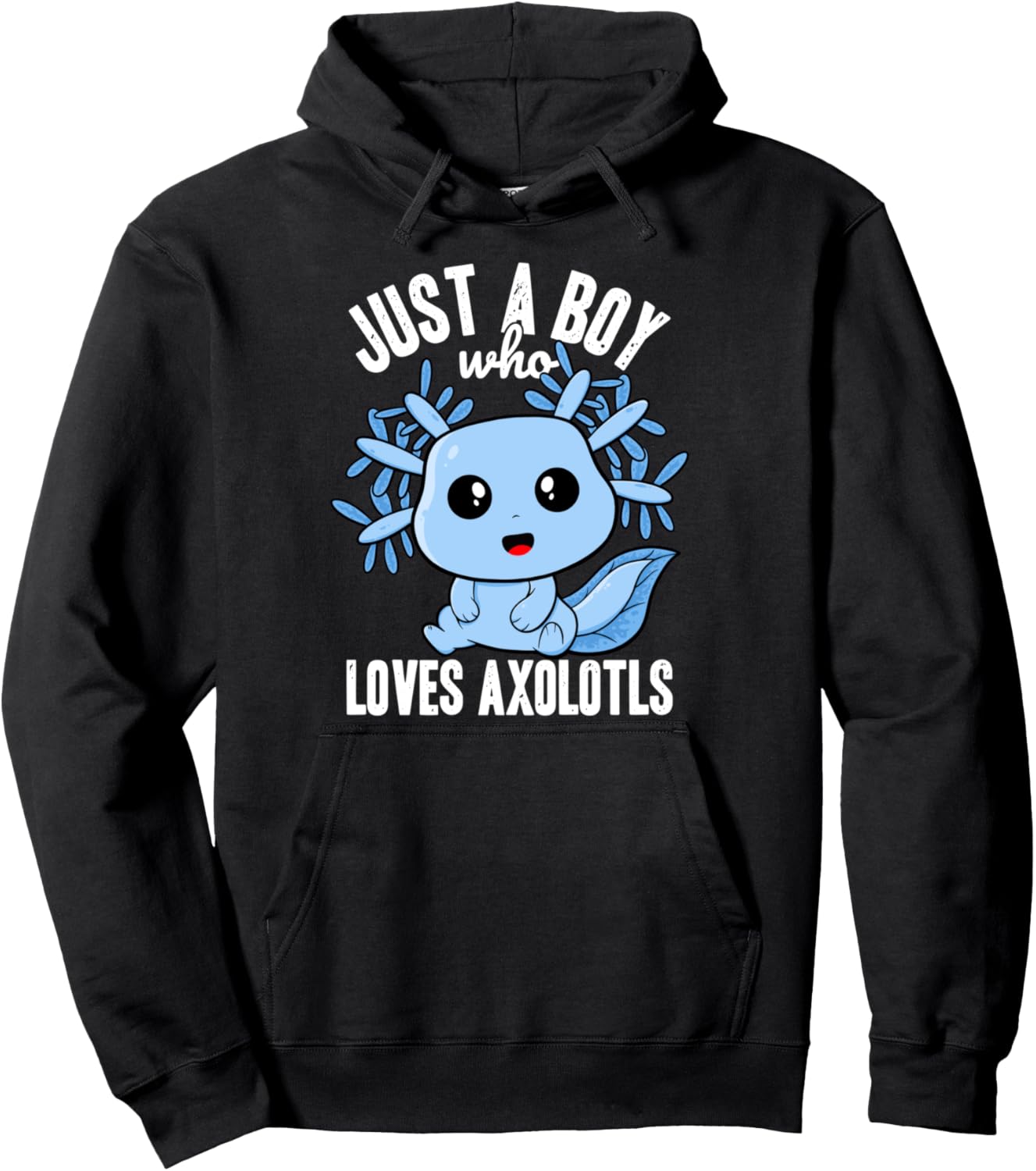 Kawaii Axolotl Just a Boy Who Loves Axolotl's Anime Lover Pullover Hoodie