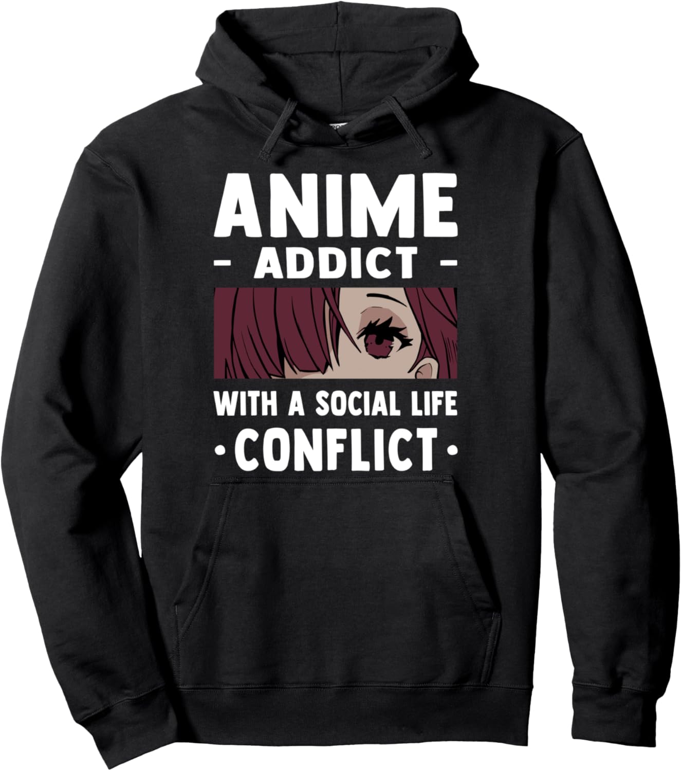Anime Addict With A Social Life Conflict - Otaku Anime Lover Pullover Hoodie
