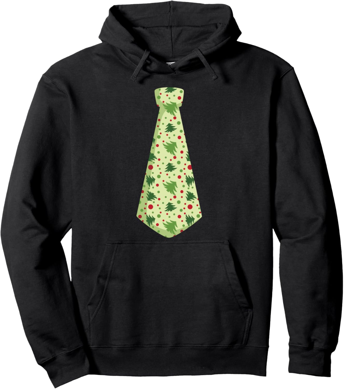 Christmas Black Tie NYE 2024 Dress Up Winter Necktie Xmas Pullover Hoodie