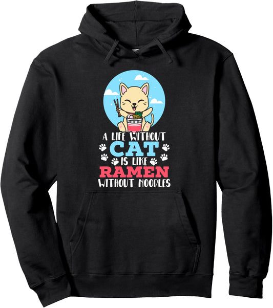 Cat Ramen Kawaii Anime Pullover Hoodie