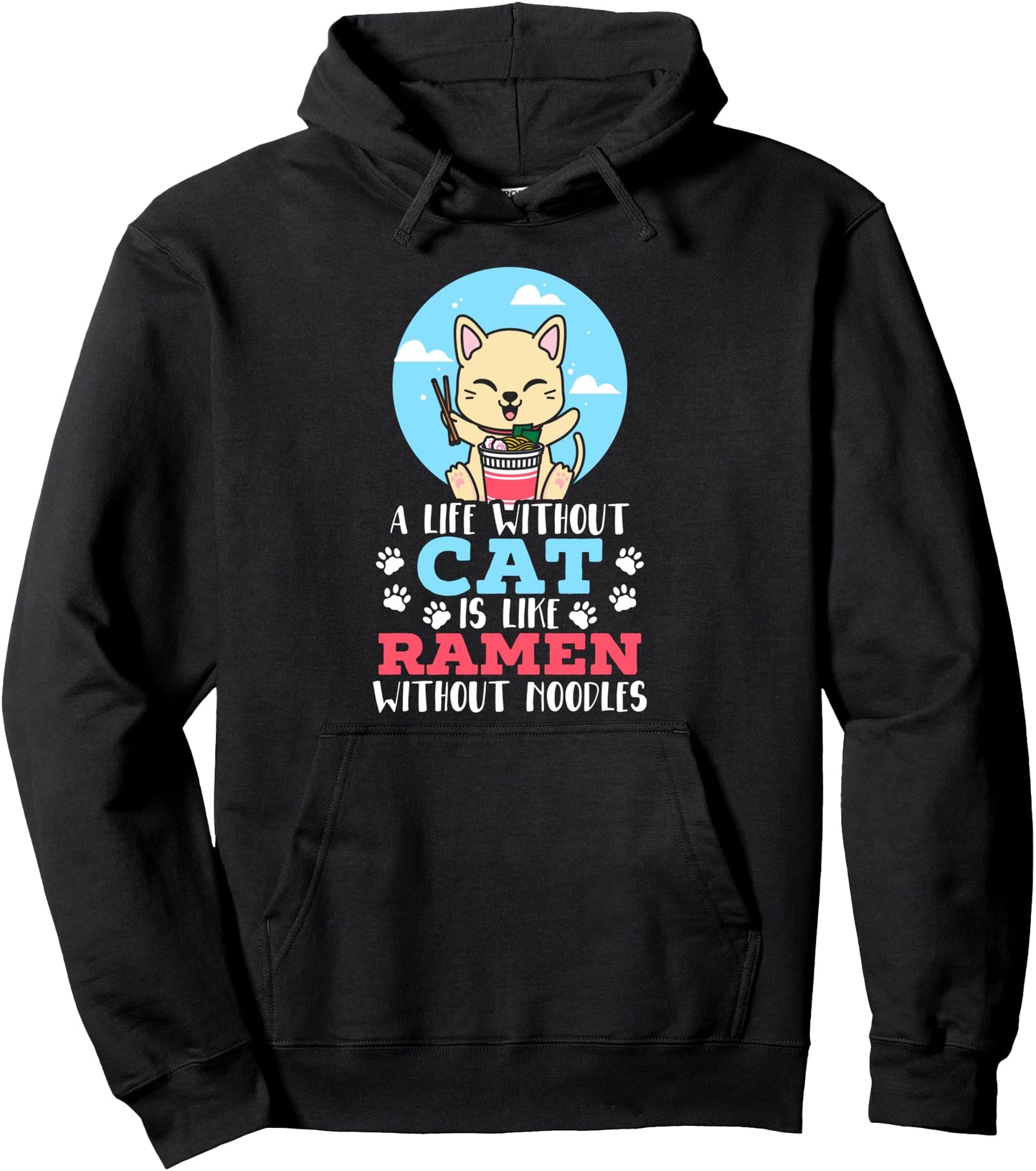 Cat Ramen Kawaii Anime Pullover Hoodie