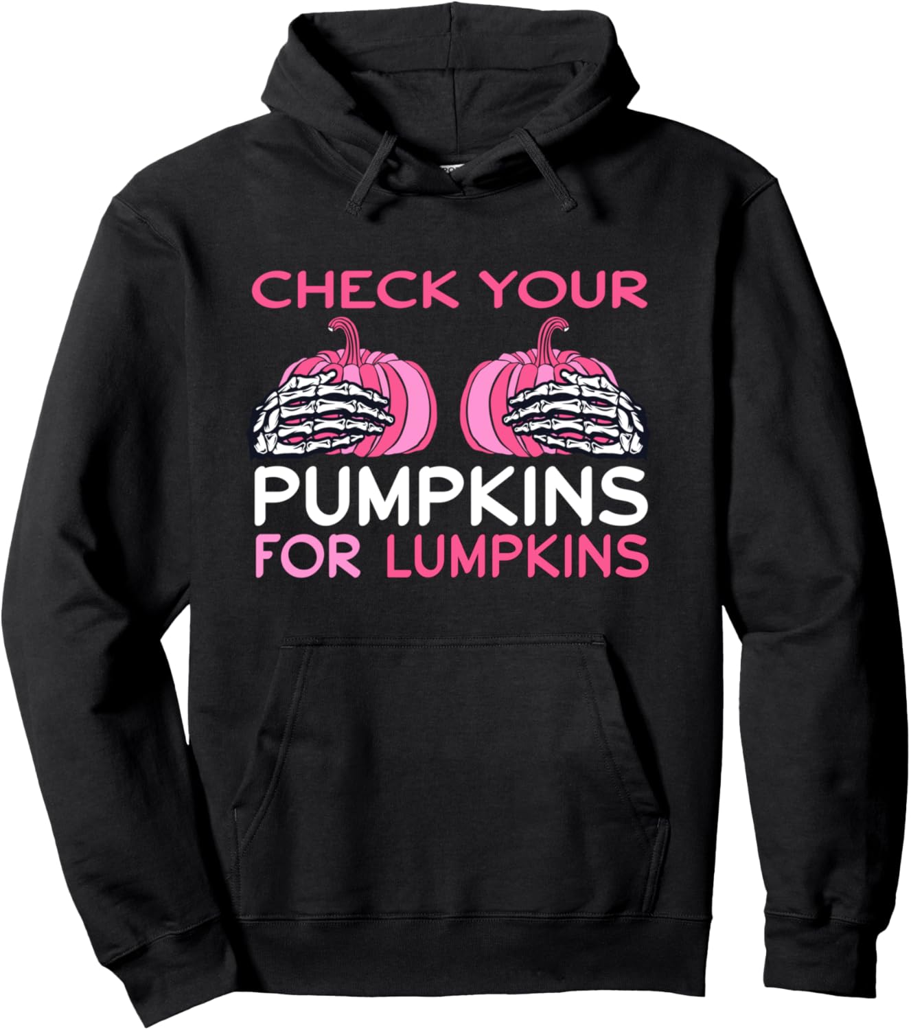 Check Your Pumpkins Breast Cancer Awareness Shirt Halloween Pullover Hoodie