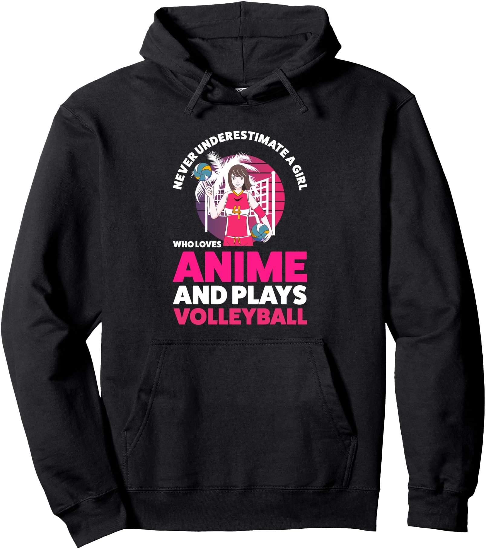 girl who loves anime and plays volleyball Anime merch Pullover Hoodie