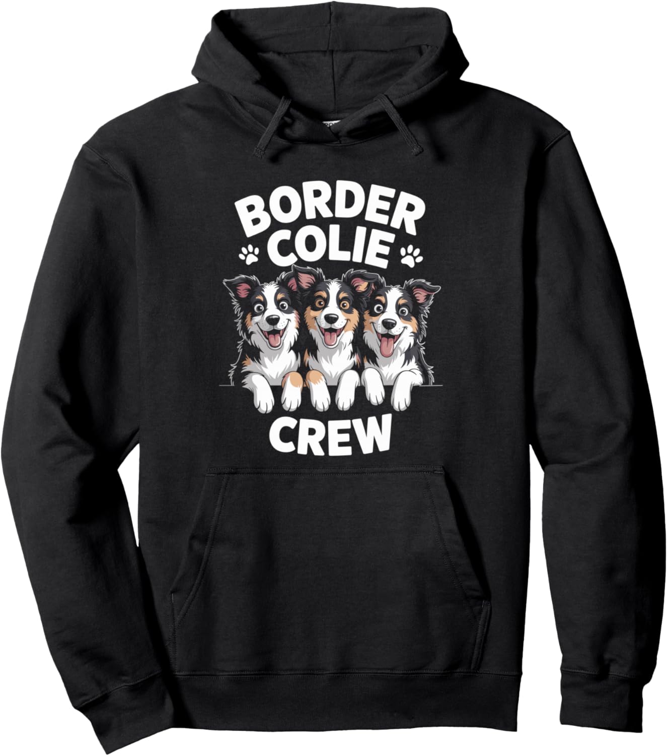 Border Collie Crew Cute Cartoon Dog Owners Pet Border Collie Pullover Hoodie