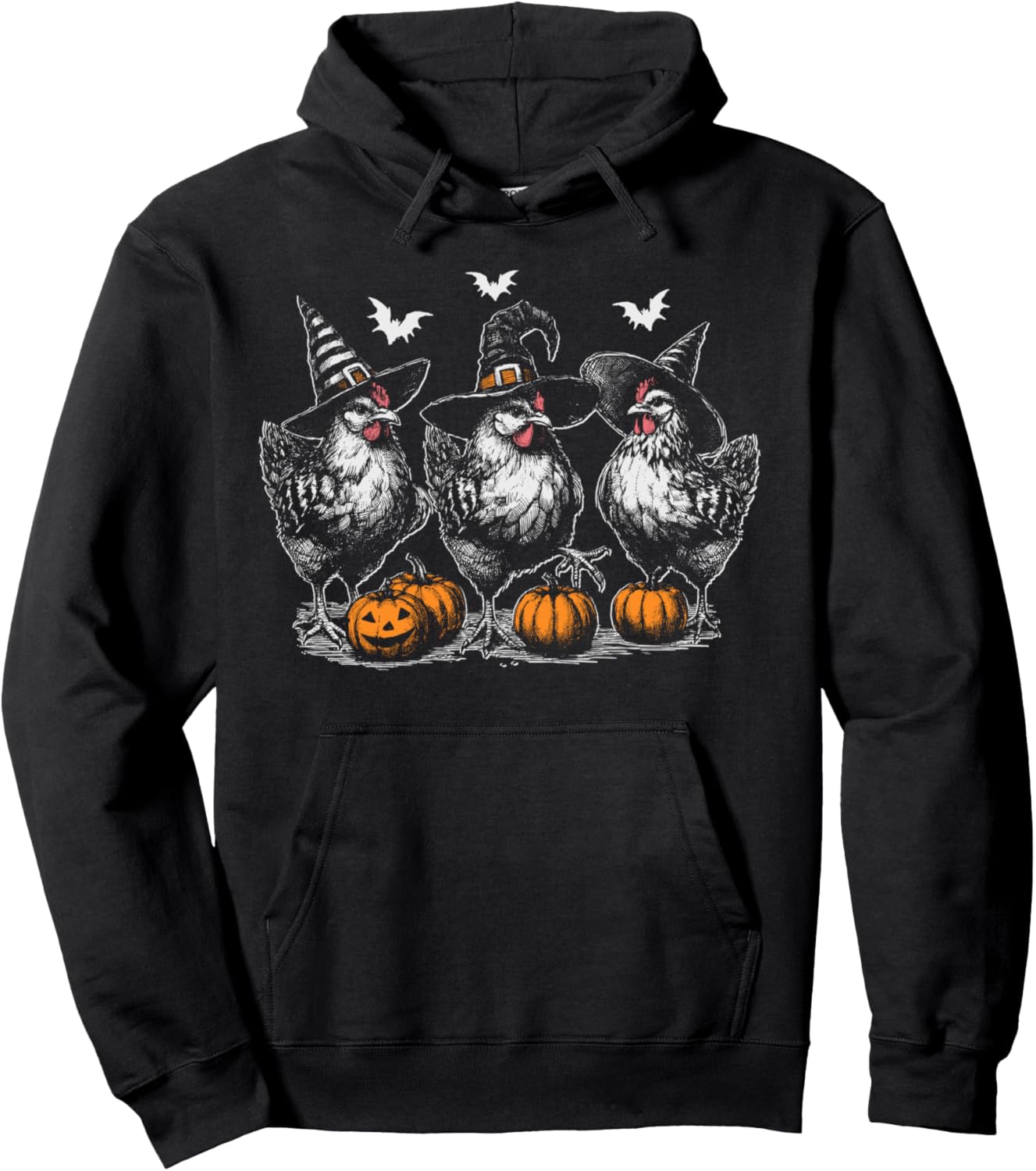 Chicken Witches Funny Halloween Spooky Season Chickens Pullover Hoodie