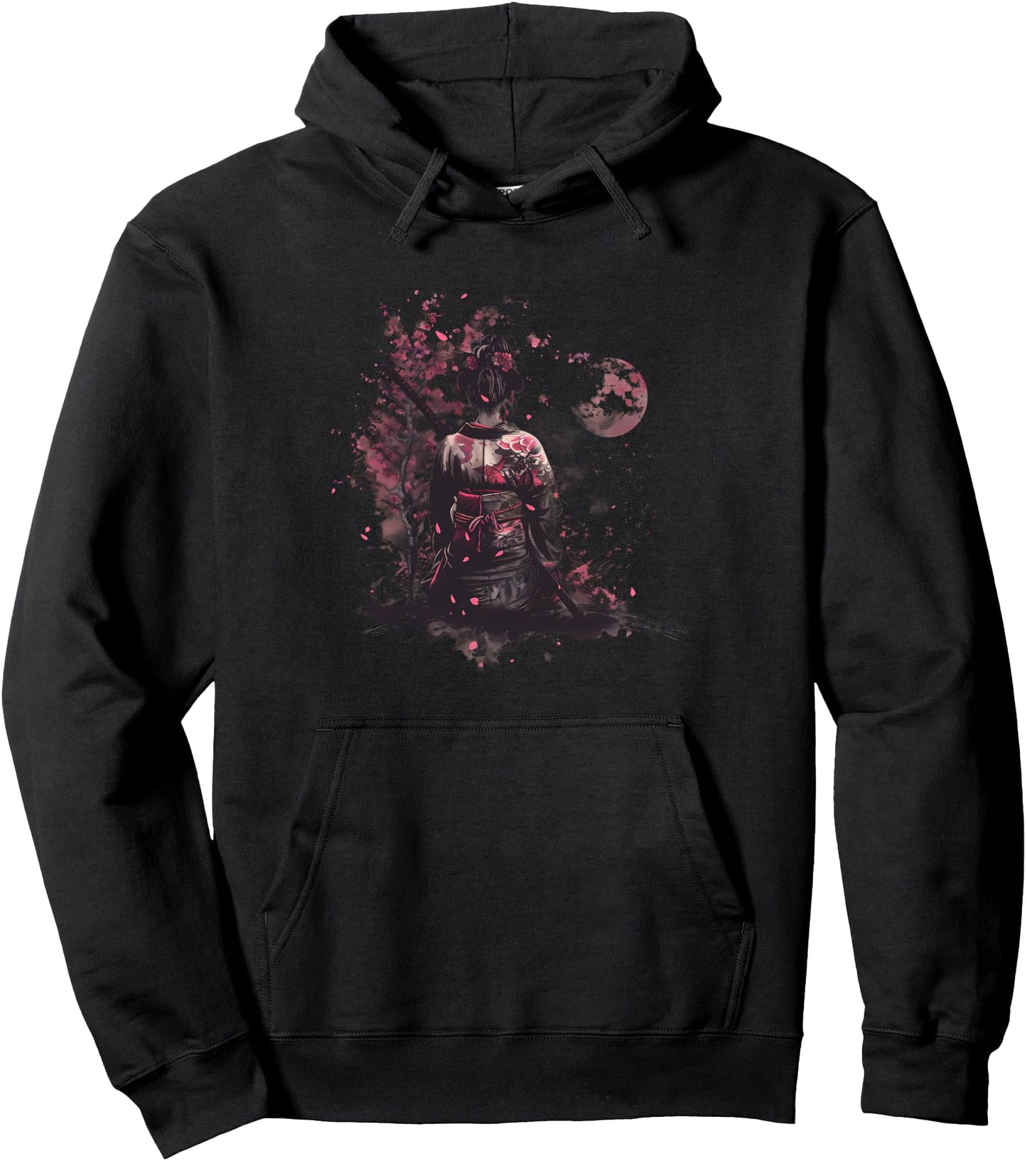 Sakura Cherry Blossom Japanese Samurai Girl Japanese Geisha Pullover Hoodie