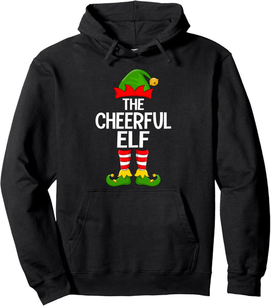 Cheerful Elf Xmas Matching Family Elf Squad Christmas Pullover Hoodie