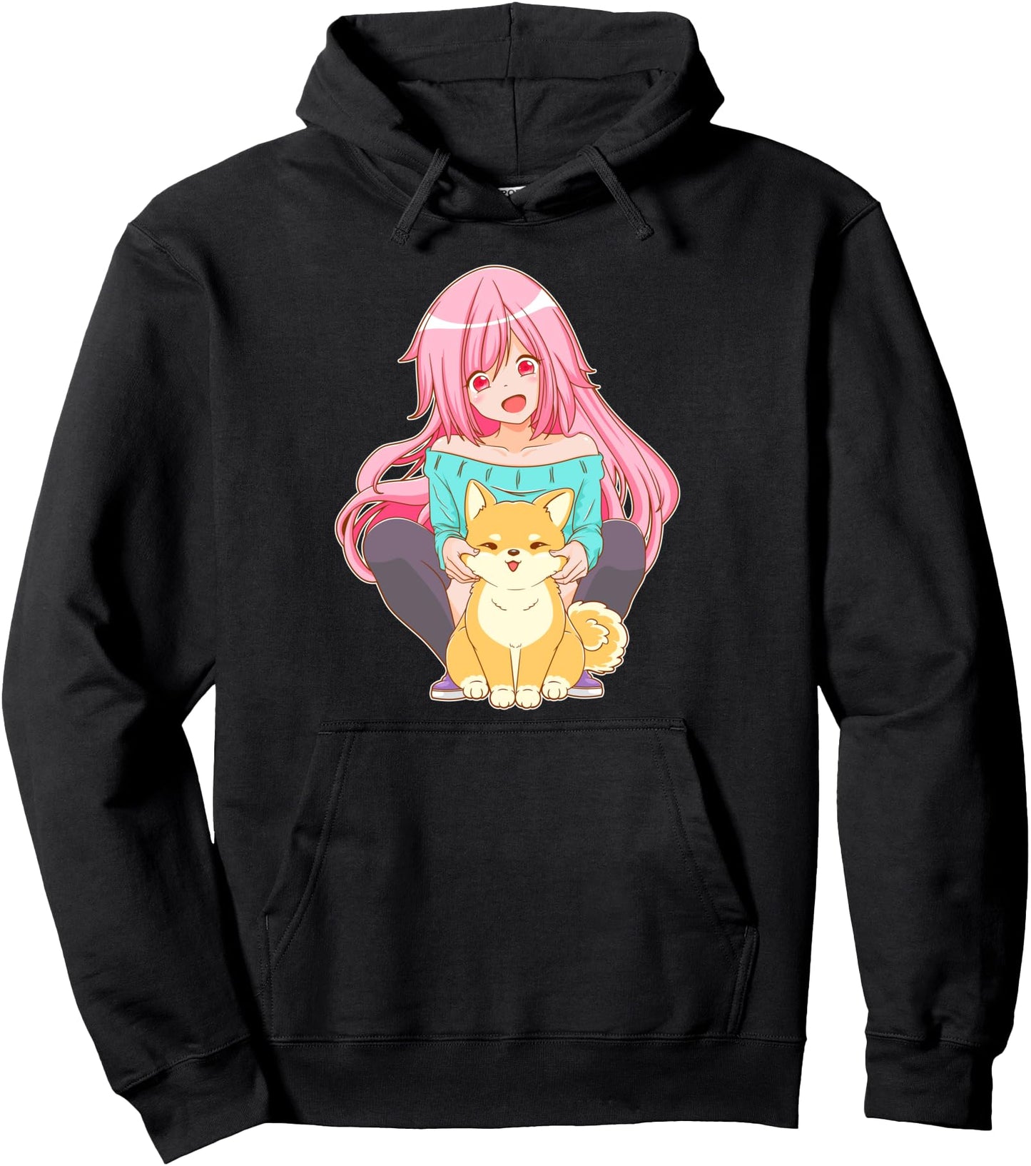 Cute Japanese Shiba Inu - Kawaii Anime Pullover Hoodie