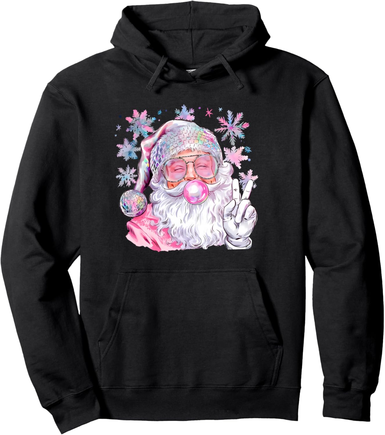 snowflake santa christmas blowing bubble Pullover Hoodie