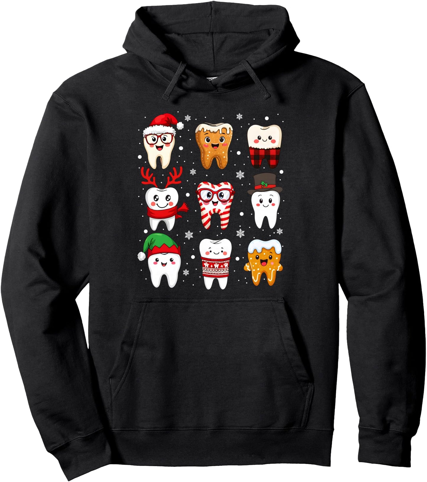 Funny Dental Christmas Cute Teeth Costume Dentist Santa Hat Pullover Hoodie