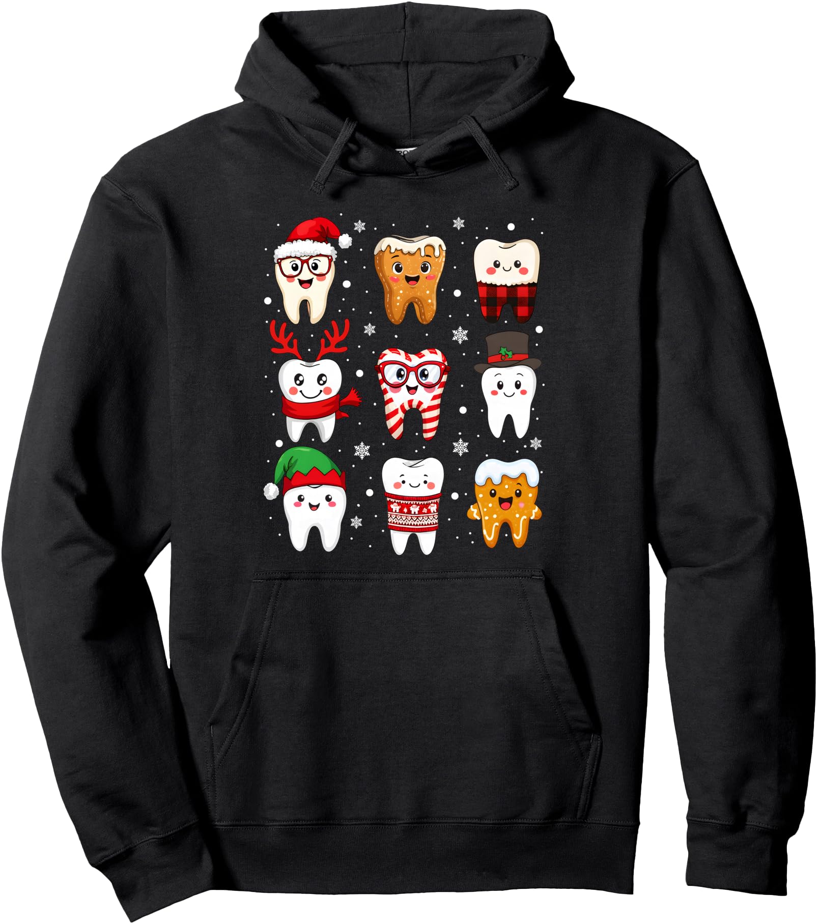Funny Dental Christmas Cute Teeth Costume Dentist Santa Hat Pullover Hoodie