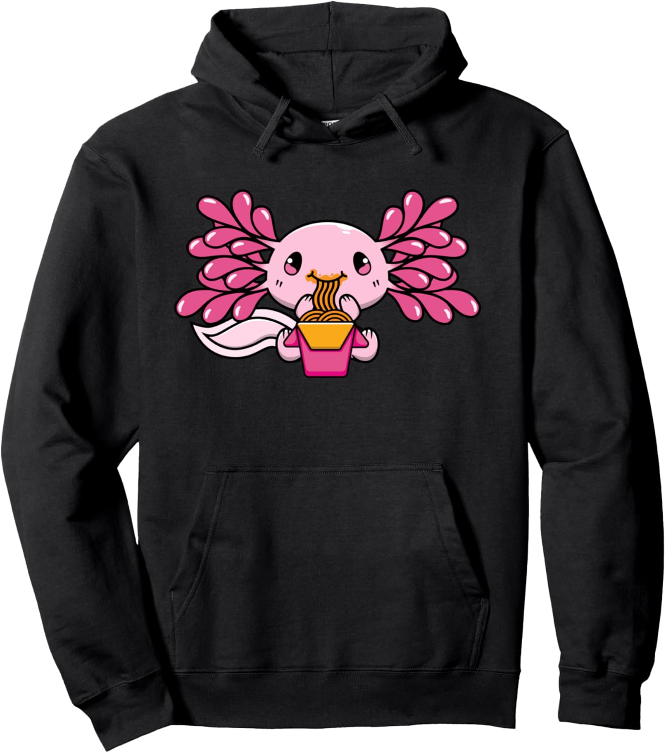 Ramen Axolotl Japanese Food Girls Boys Teens Kawaii Anime Pullover Hoodie
