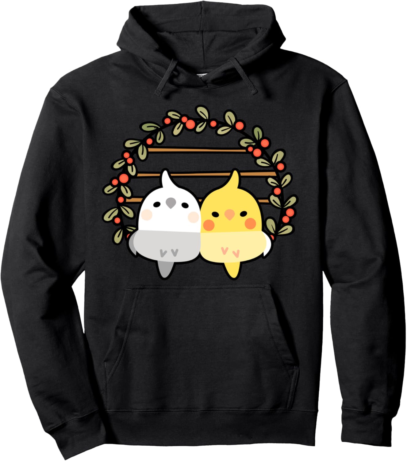 Sweet Cockatiel Pair Pullover Hoodie
