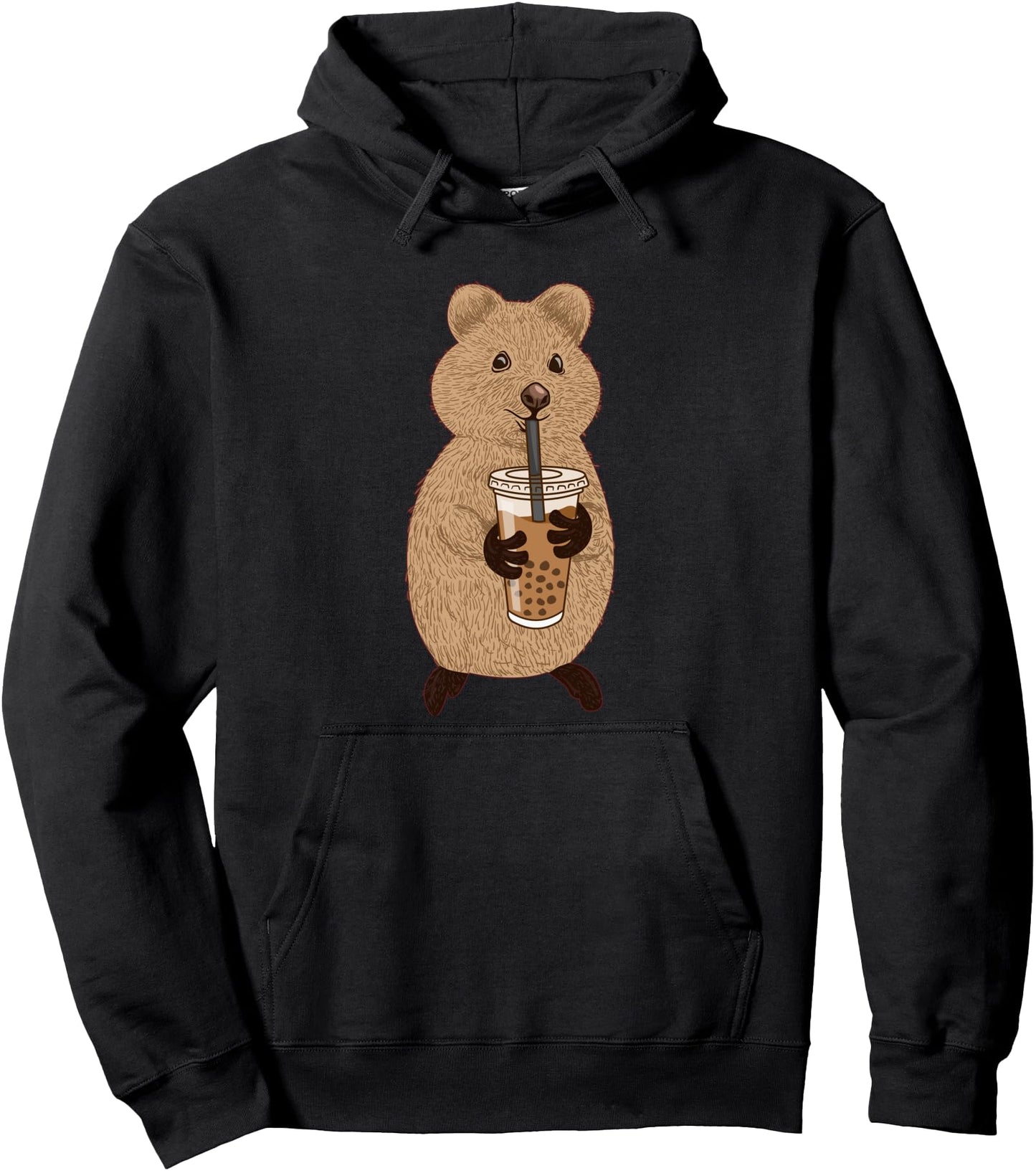 Australia Quokka Drinking Boba Tea Bubble Tea Anime Kawaii Pullover Hoodie