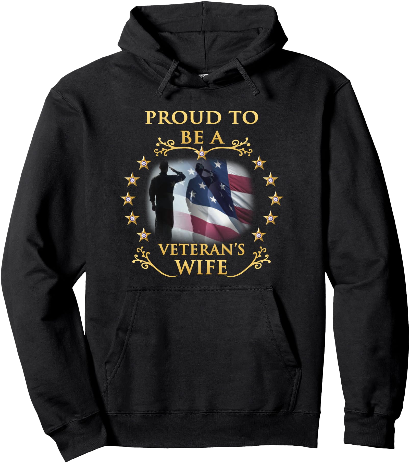 Proud US Veteran Wife Thank you veterans Pullover Hoodie