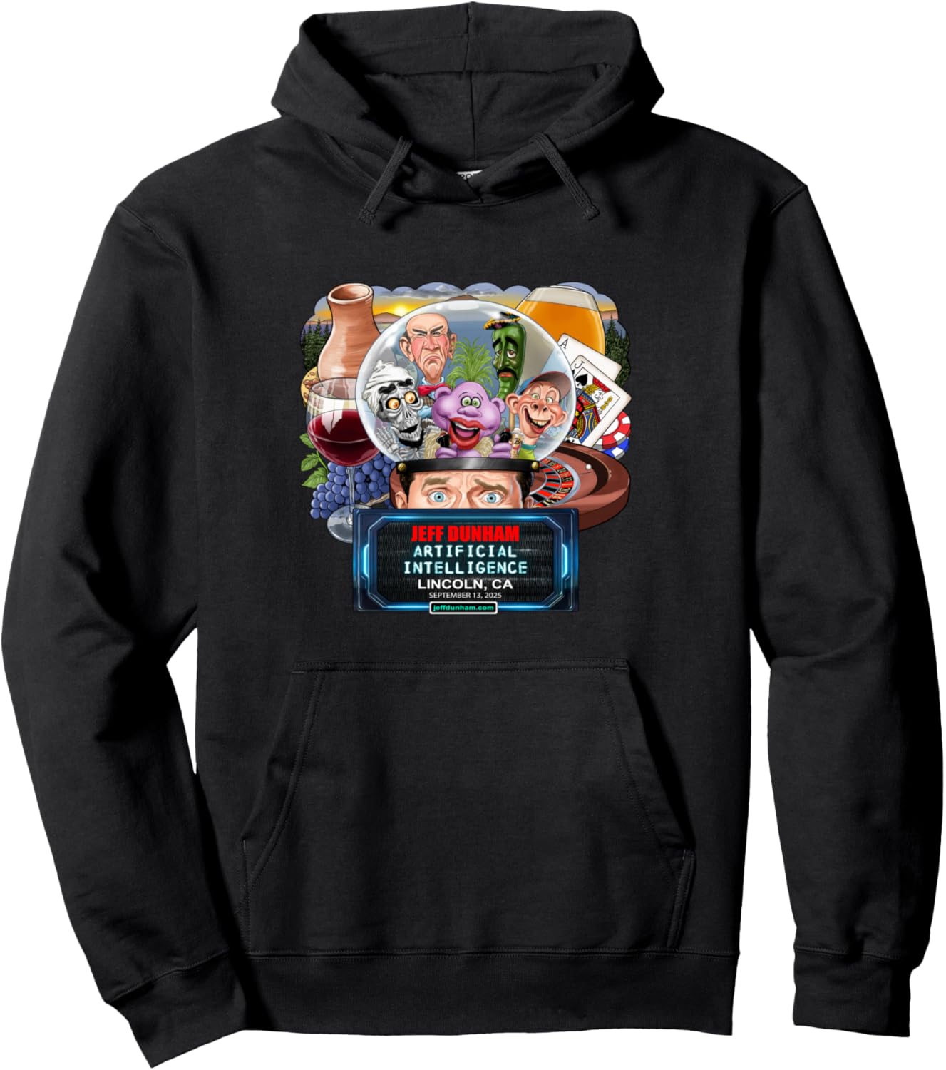 Jeff Dunham Lincoln, CA (2025) Pullover Hoodie