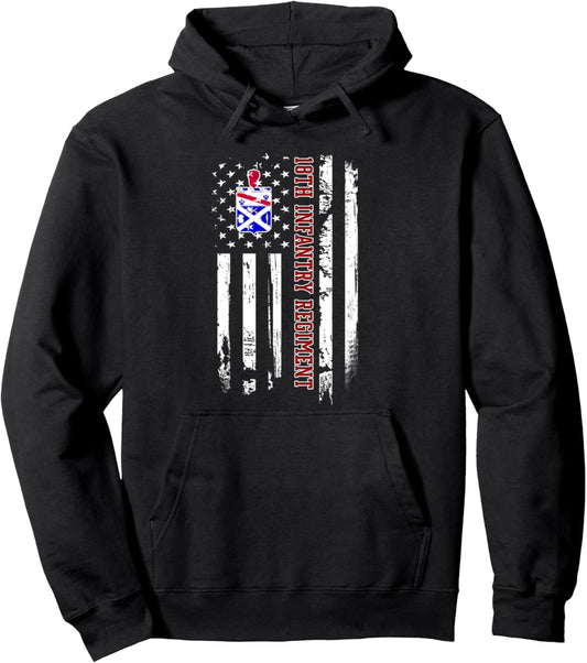 18th Infantry Regiment Veteran USA Flag Veterans Day Xmas Pullover Hoodie