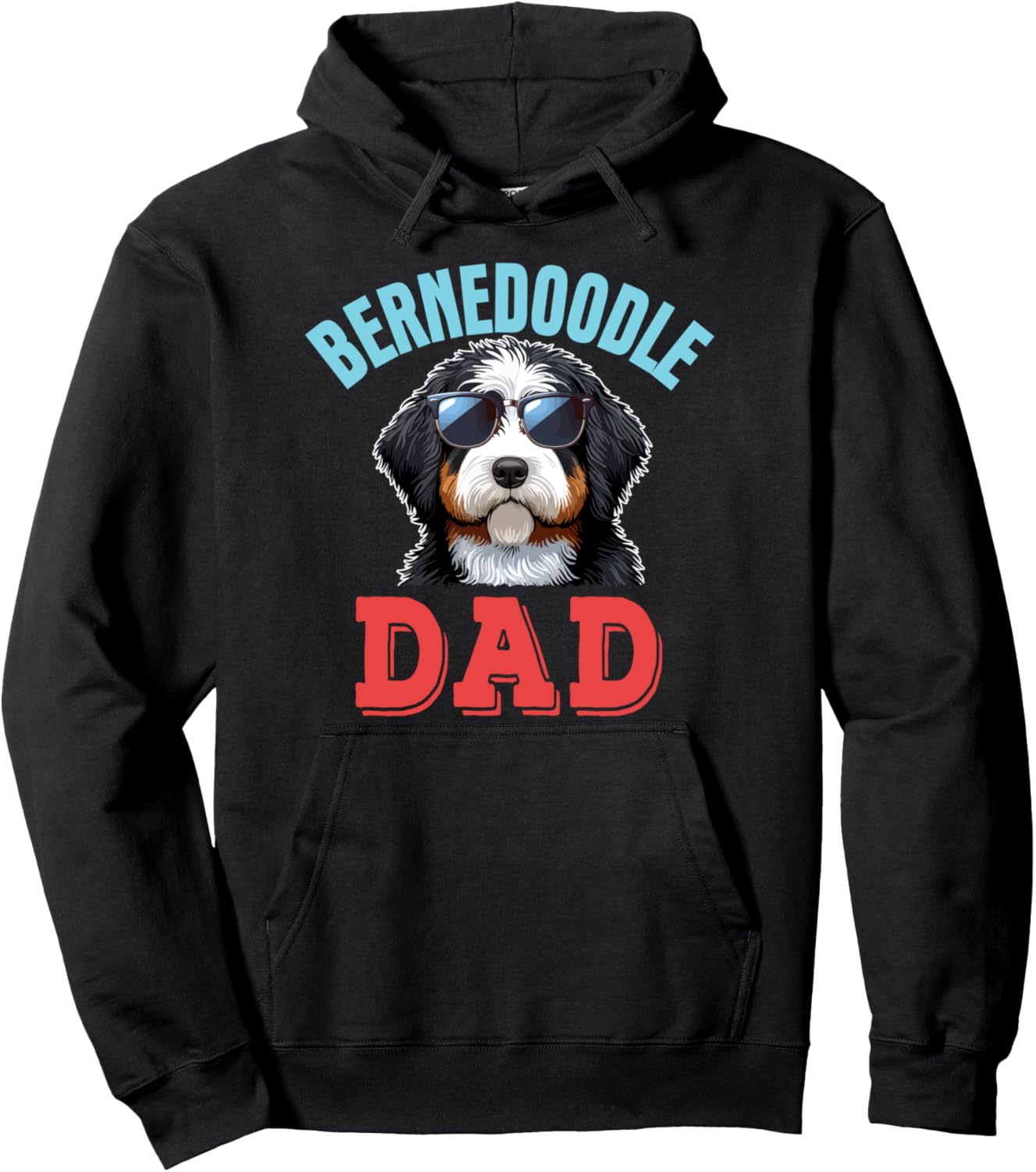 Bernedoodle Dad Costume Dog Sunglasses Father's Day Family Pullover Hoodie