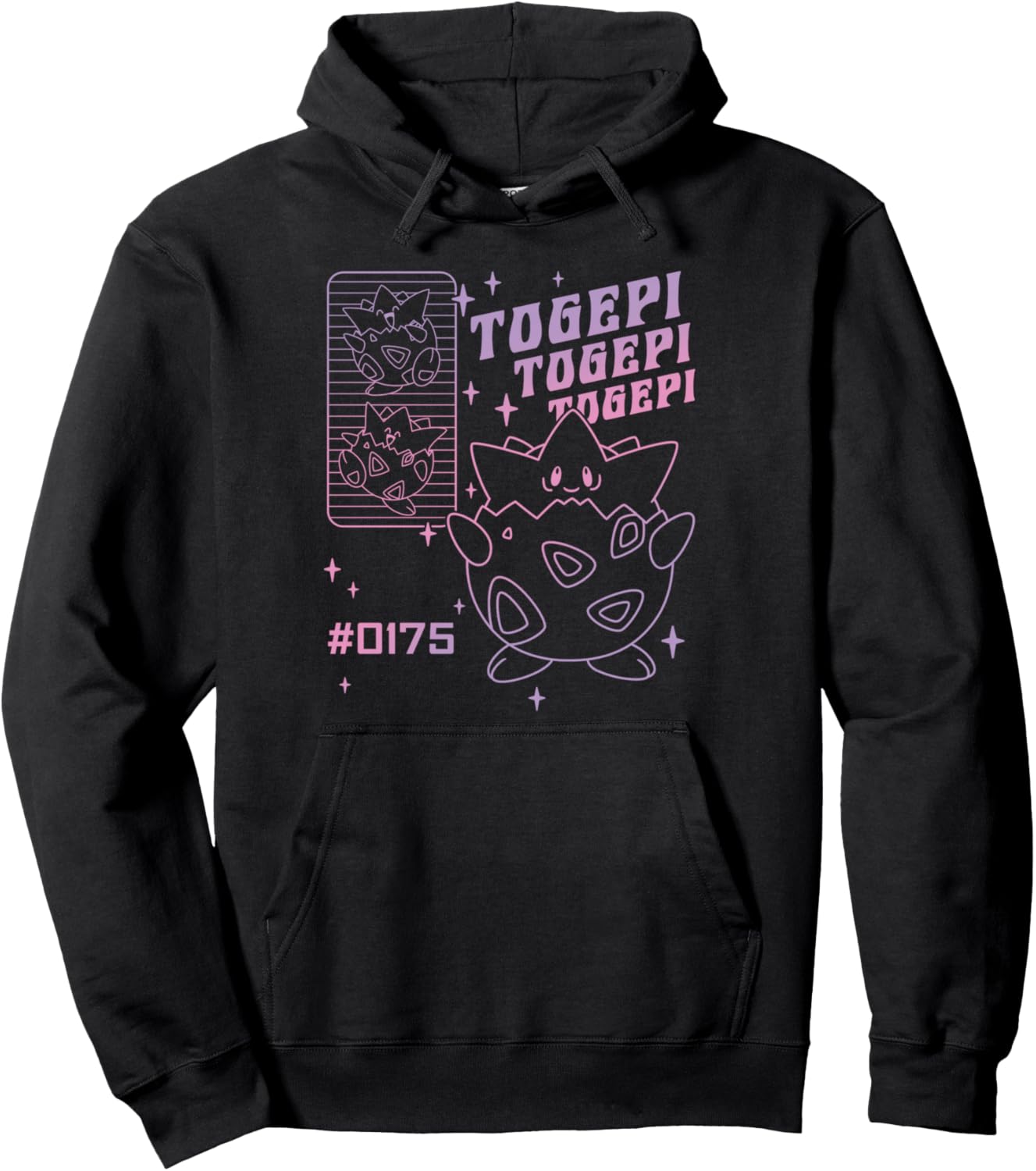 Pokémon Togepi Vintage Gradient Line Art Pullover Hoodie