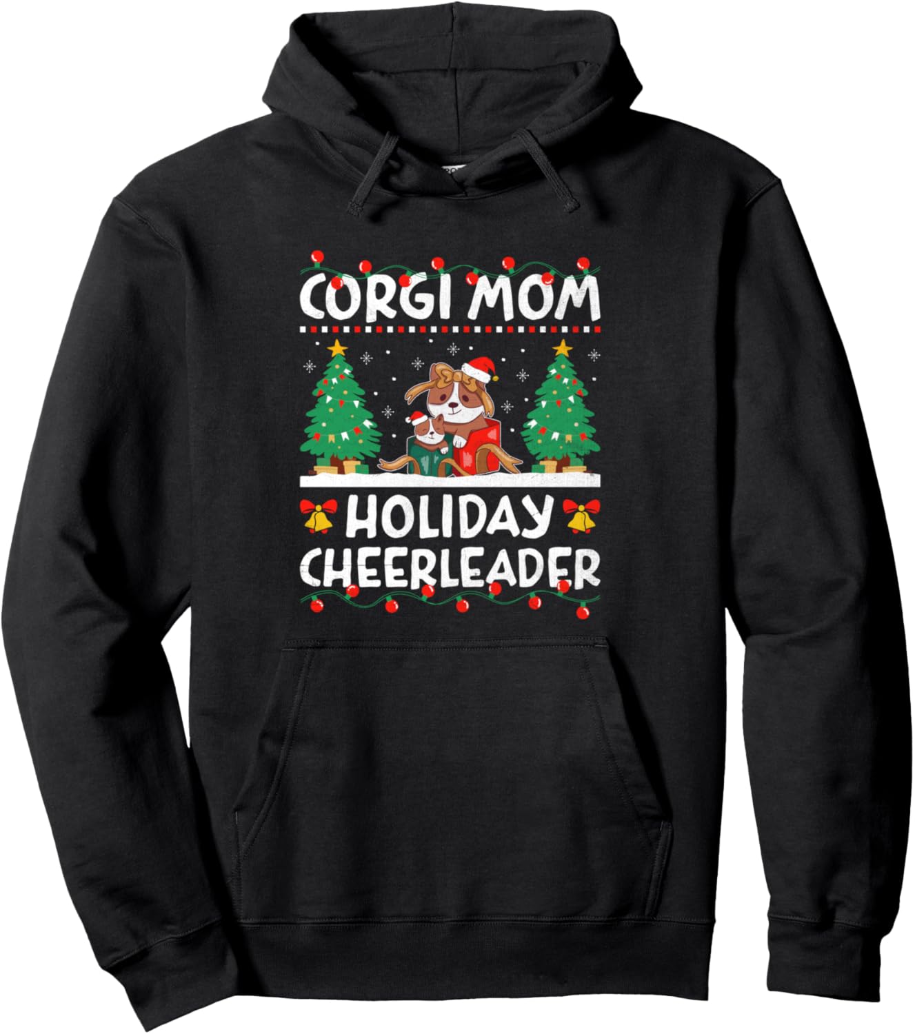 Christmas Corgi Mom Dog Breed Owner Rescuer Fur Mama Pullover Hoodie