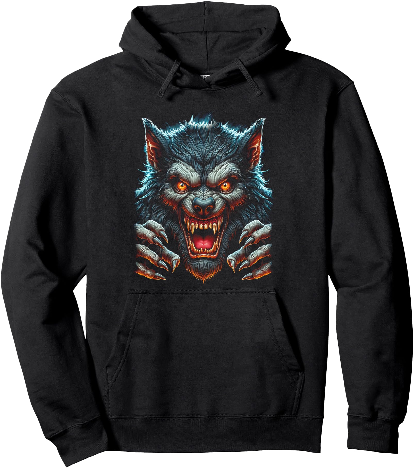 Scary Halloween Party Costume Angry Werewolf Wolfman Pullover Hoodie