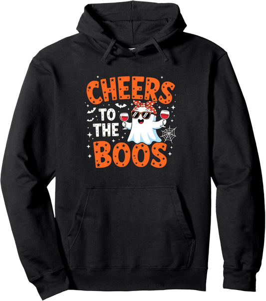 Cheers To The Boos Funny Halloween Ghost Pullover Hoodie