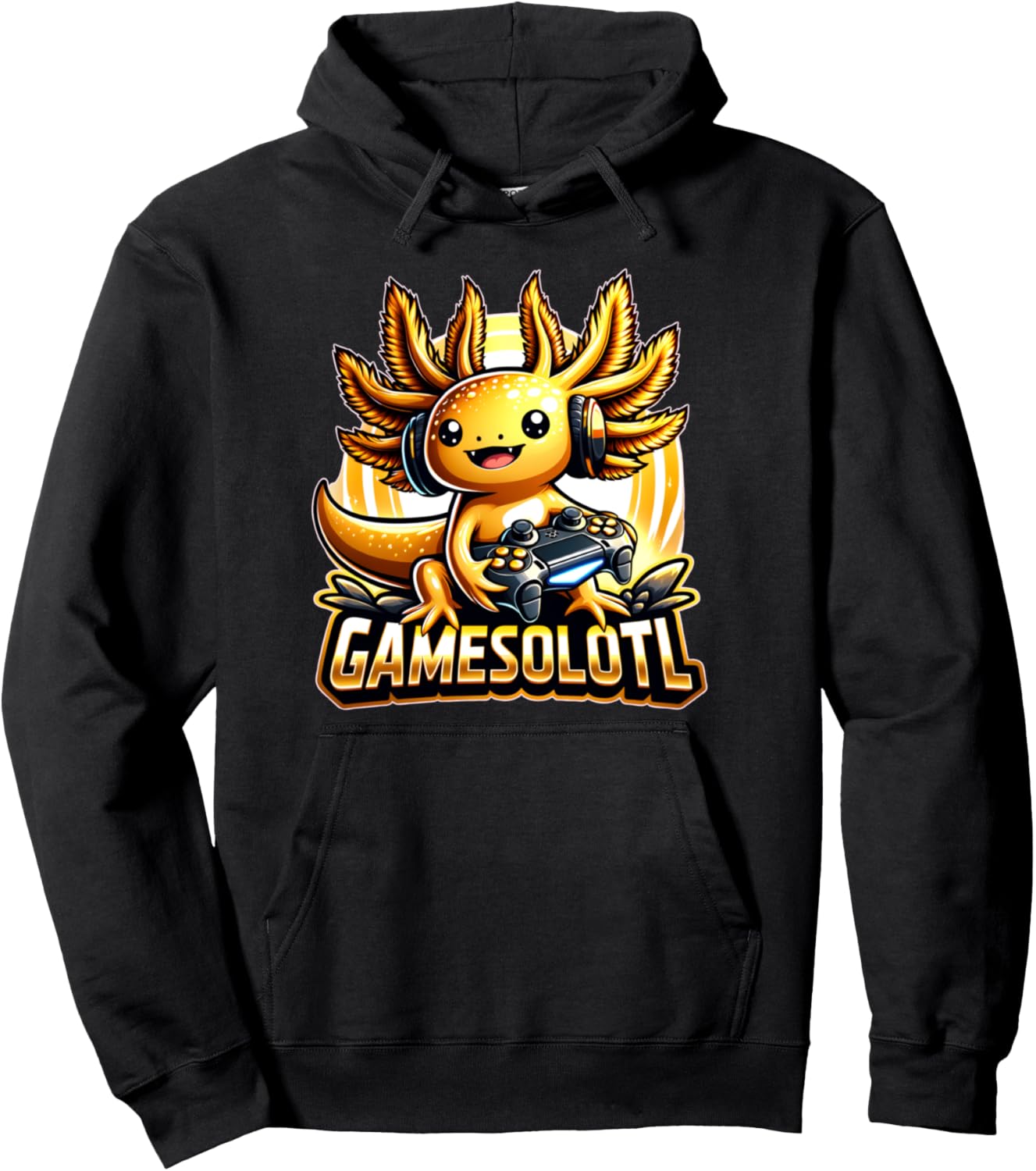 Gamesolotl Axolotl Gamer kawaii Anime kids Pullover Hoodie