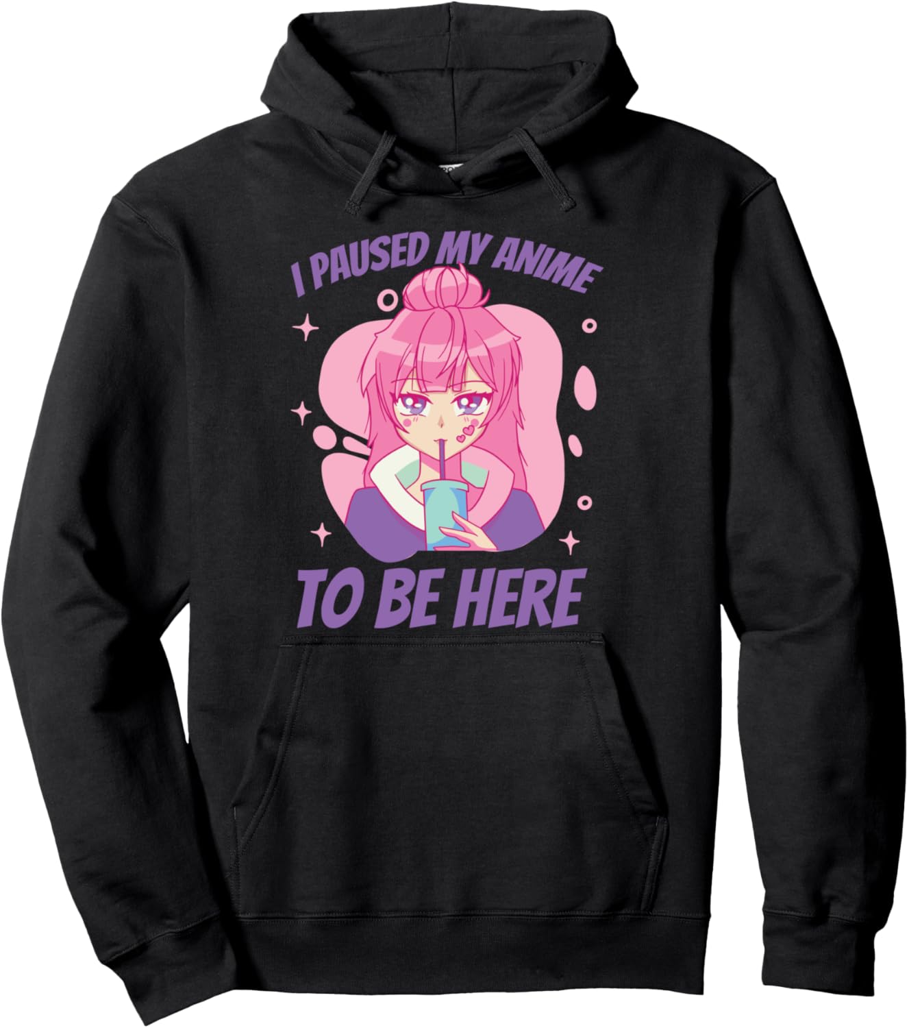 I Paused My Anime To Be Here. Anime Merch. Gamer Anime Girl Pullover Hoodie