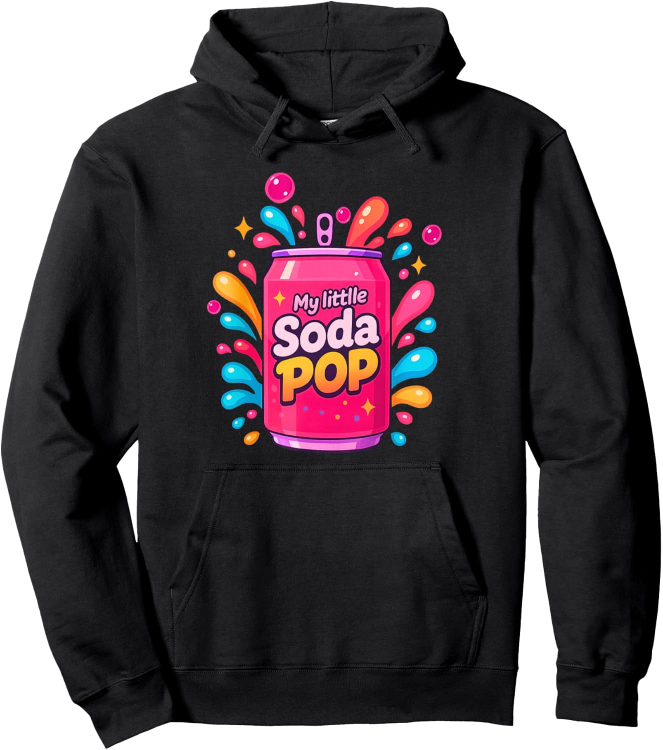 Soda Pop CartoonSplash Cute Retro Beverage Funny Pink Pullover Hoodie