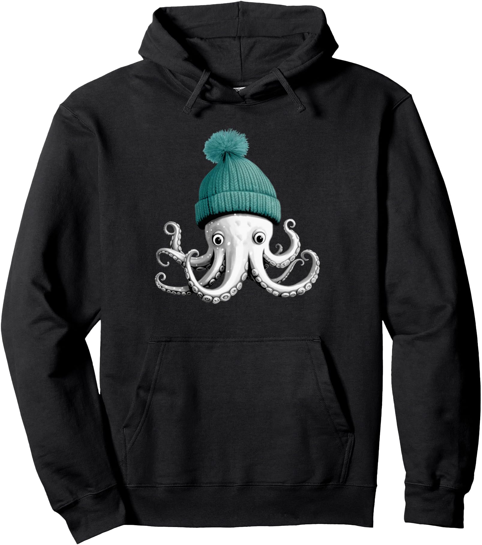 Cephalopod Octopus Lover Chilling in a Cap Novelty Apparel Pullover Hoodie
