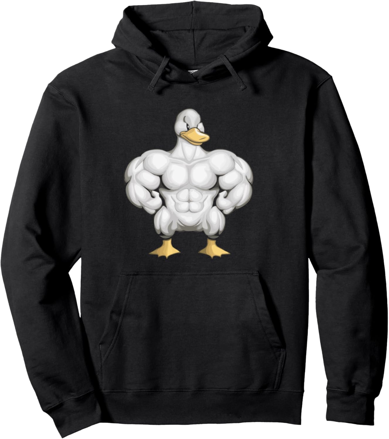 Cartoon Muscle Duck Pullover Hoodie