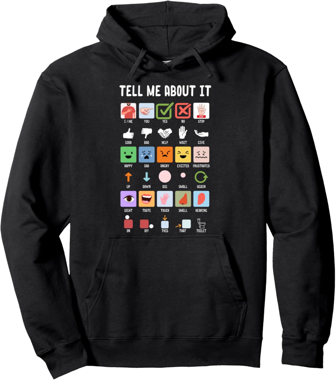 Tell Me About It Speech Language Pathology AAC Sped Teacher Pullover Hoodie