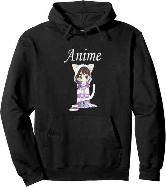 chibi cat anime girl hoodie