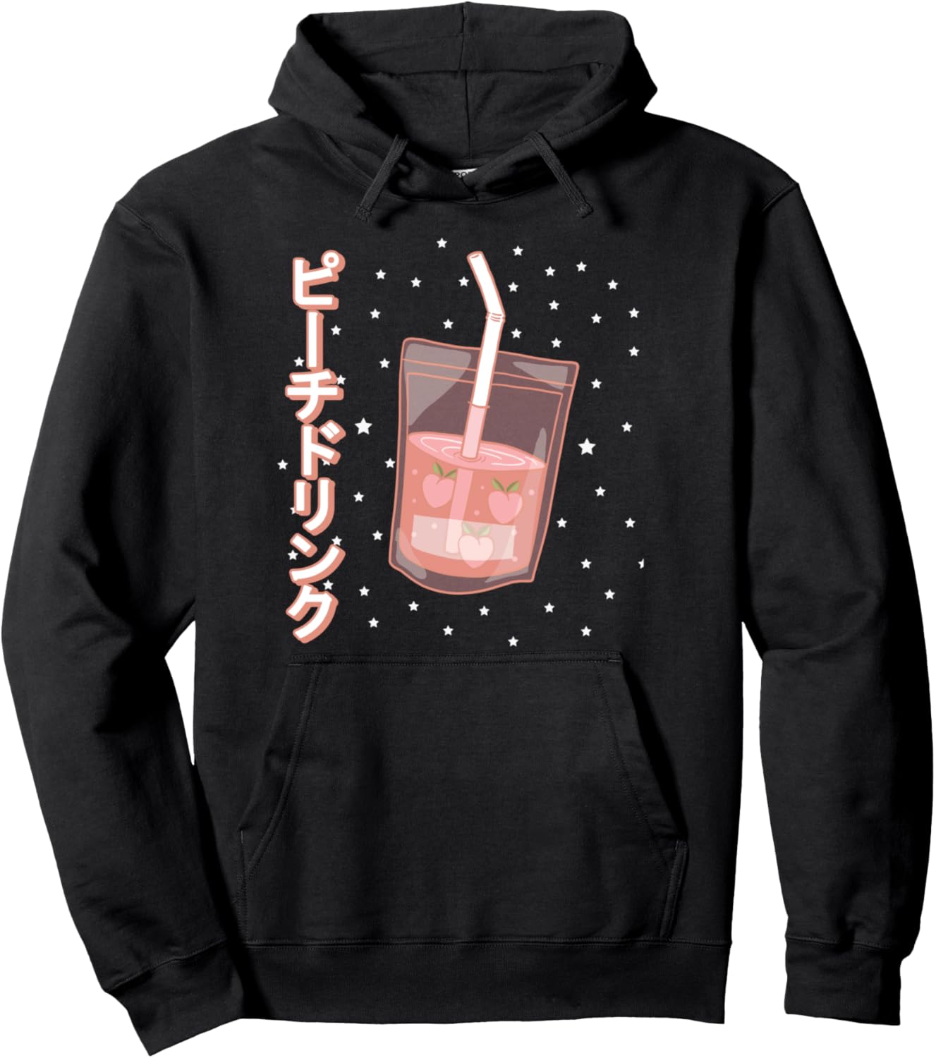 Kawaii Peach Tea Juice 90s Japanese Aesthetic Otaku Anime Pullover Hoodie