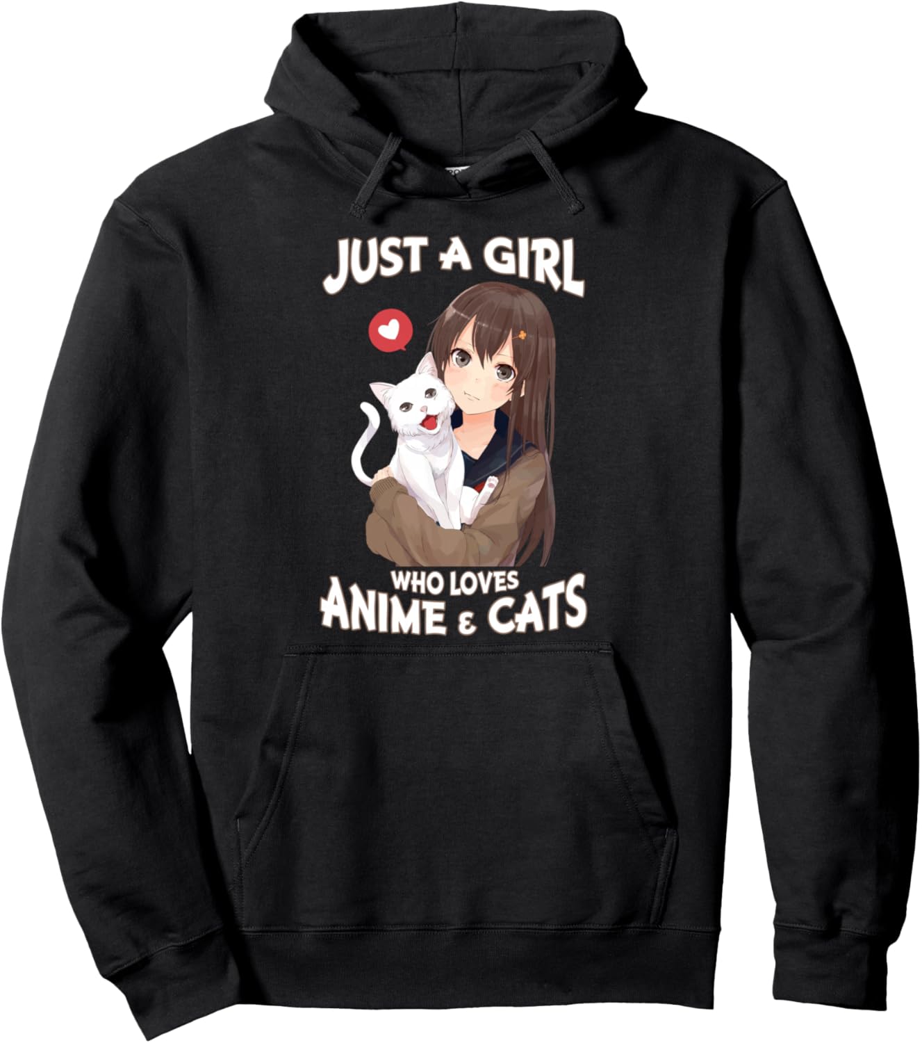 Just A Girl Who Loves Anime & Cats Cute Gifts for Teen Girls Pullover Hoodie
