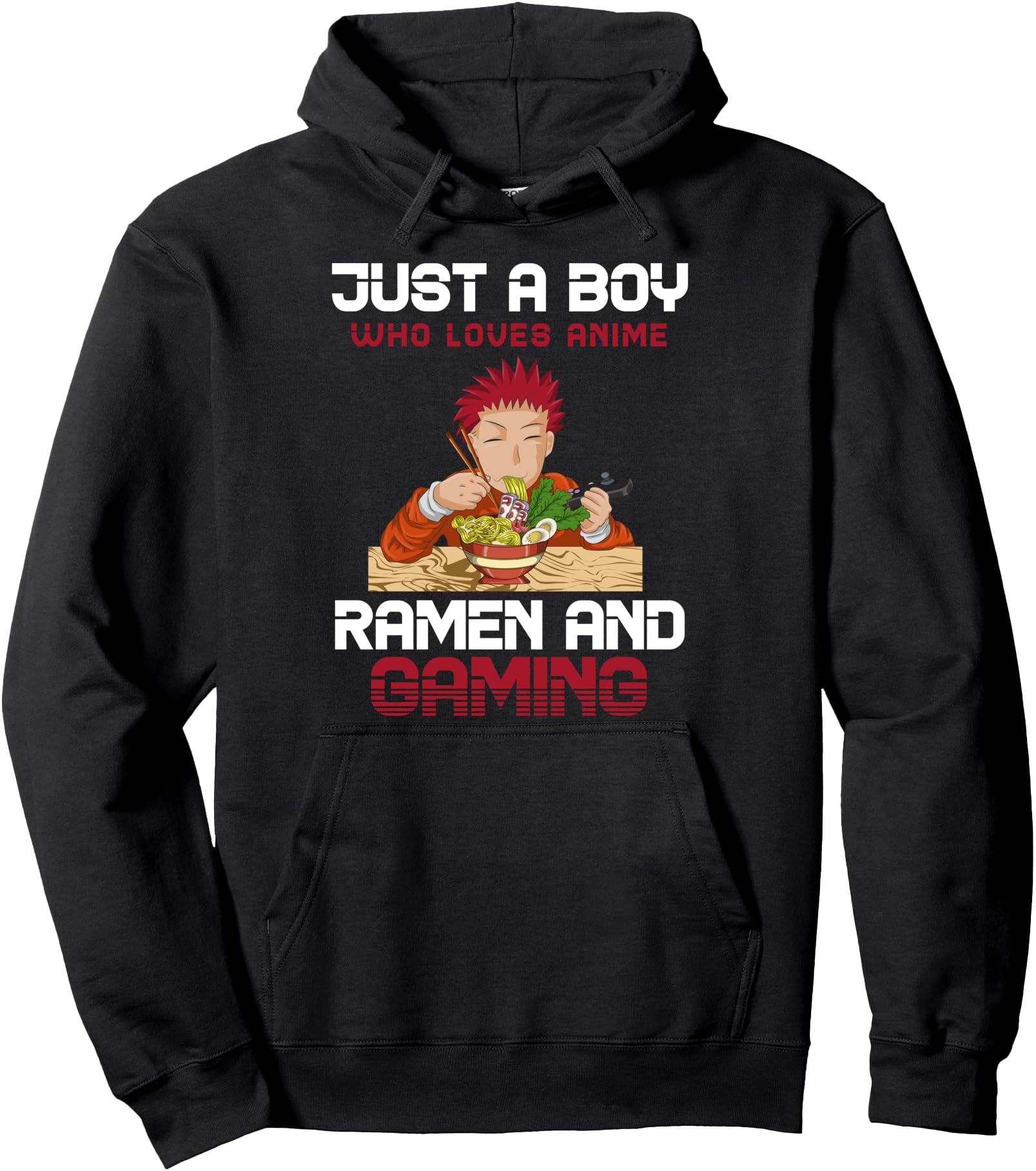 Gamer Boys Gift Otaku Ramen Noodles Kawaii Gaming Anime Pullover Hoodie