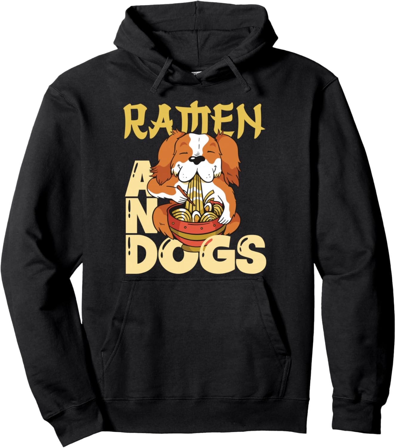 Ramen And Dogs Funny Japanese Foodie Asia Dog Lover Anime Pullover Hoodie