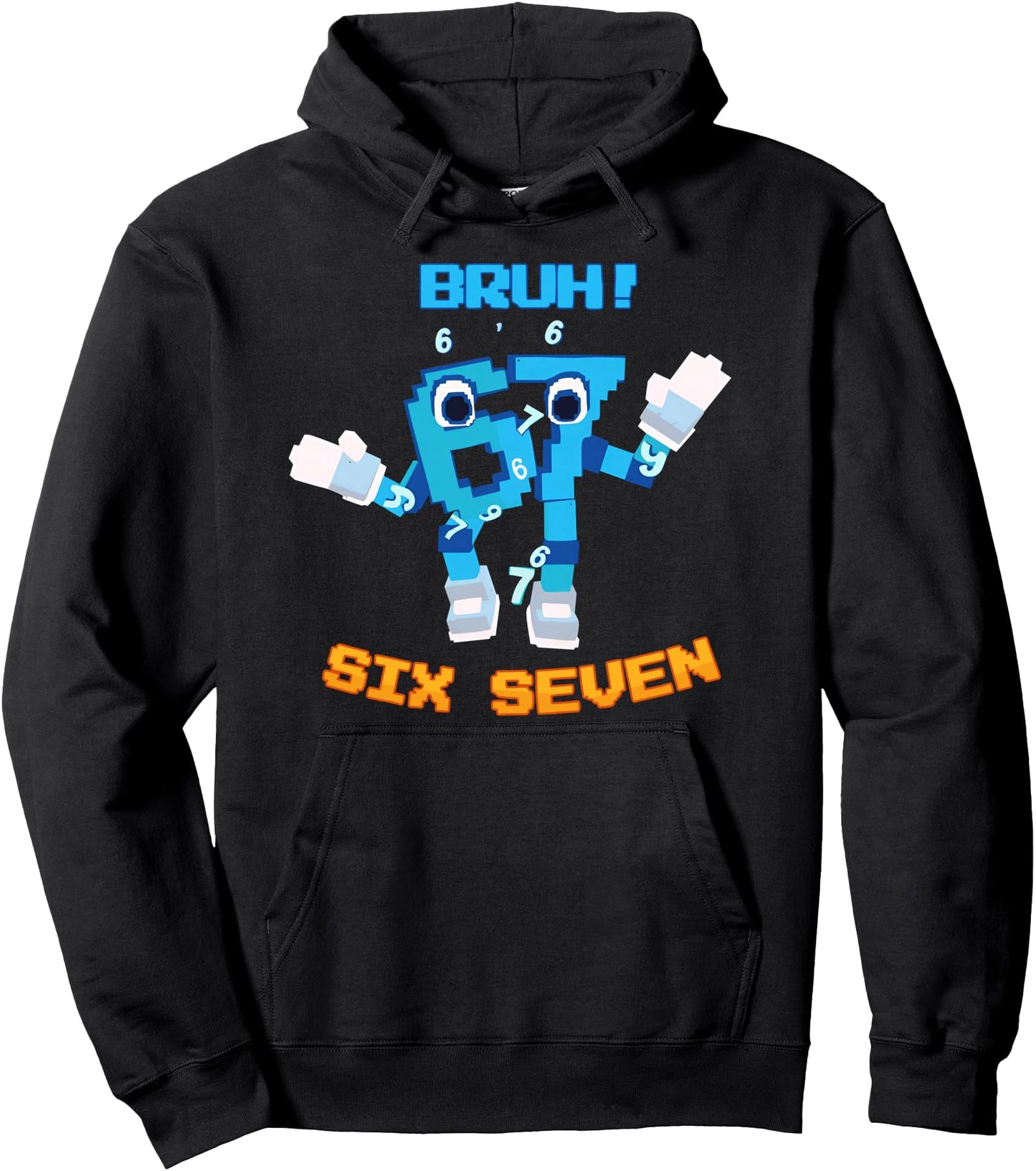 Bruh 6 7 Six Seven Gen Z Alpha Funny Meme Brain Rot Vintage Pullover Hoodie
