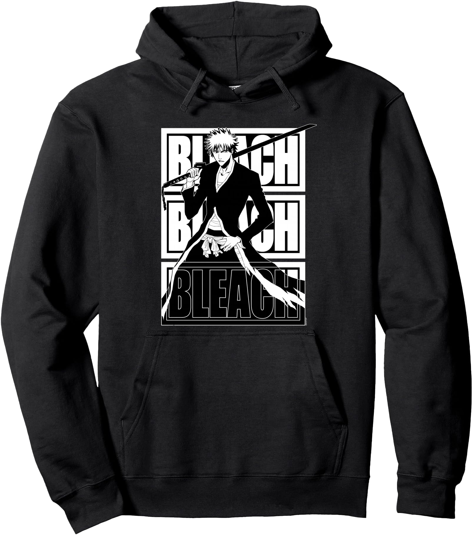 Bleach Repeating Logo Ichigo Kurosaki Anime Pullover Hoodie