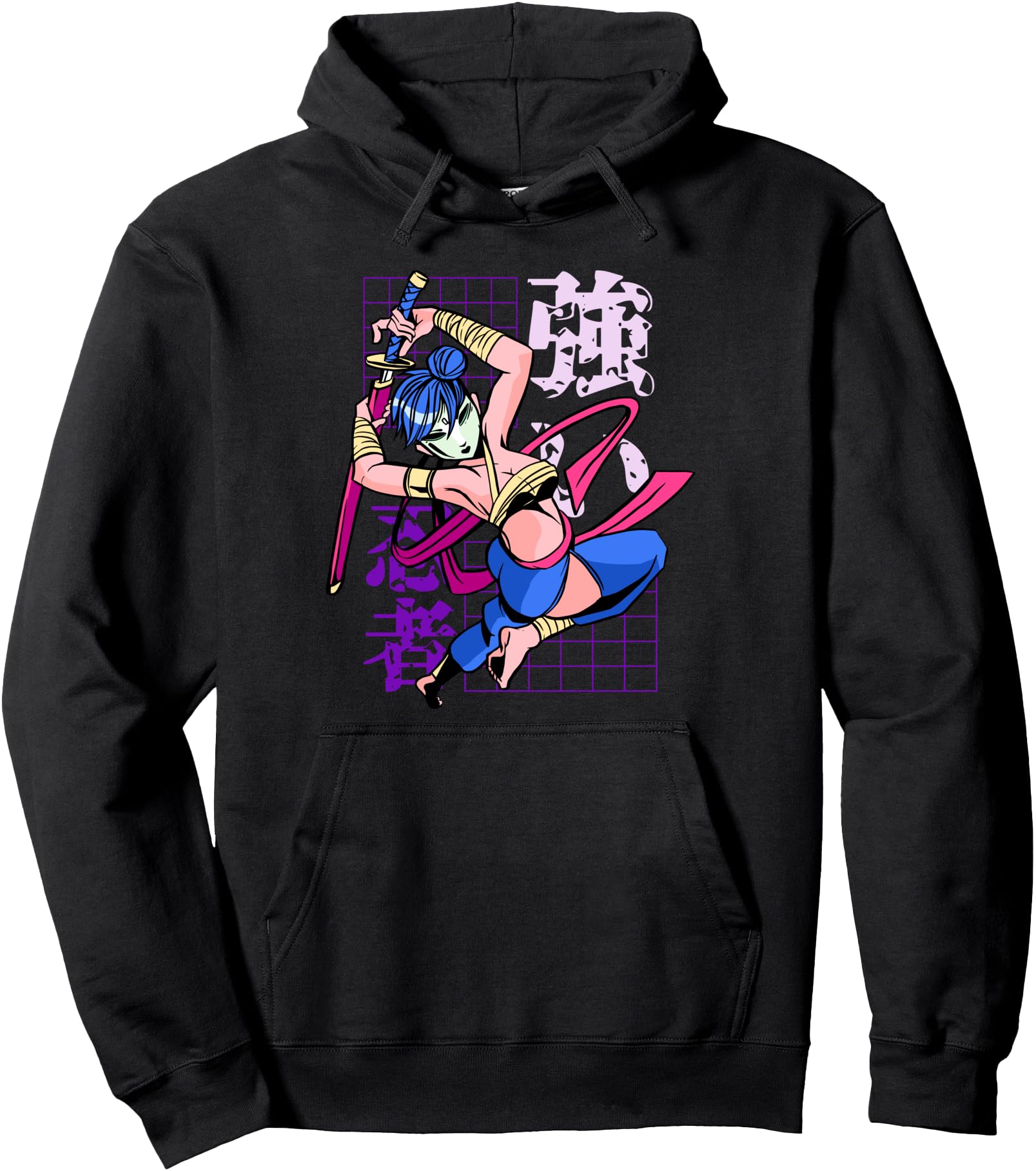 Sexy Samurai Mask Sword Fighter Otaku Girls Anime Pullover Hoodie