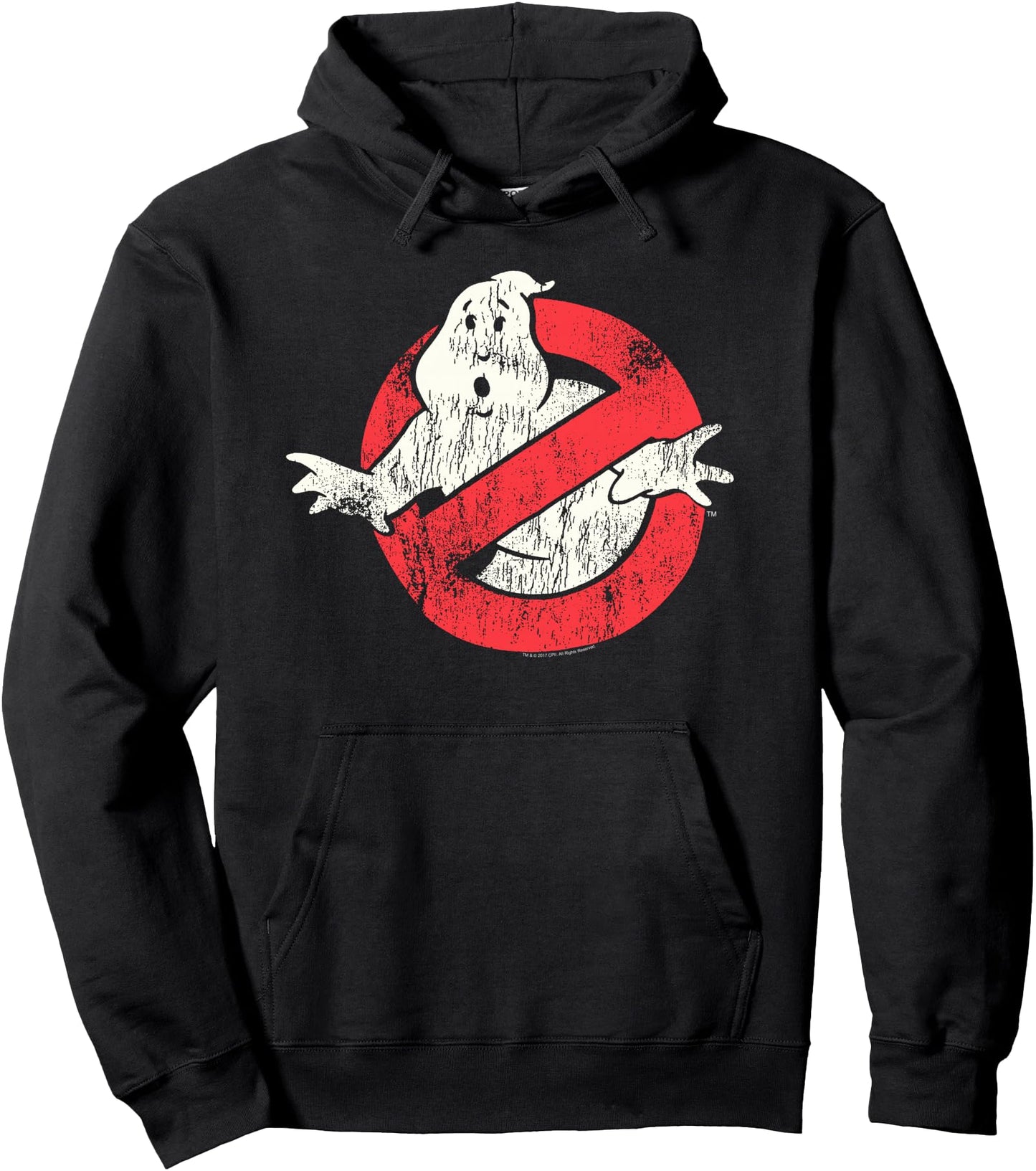 Ghostbusters Vintage Distressed Ghost Logo Retro Movie Pullover Hoodie