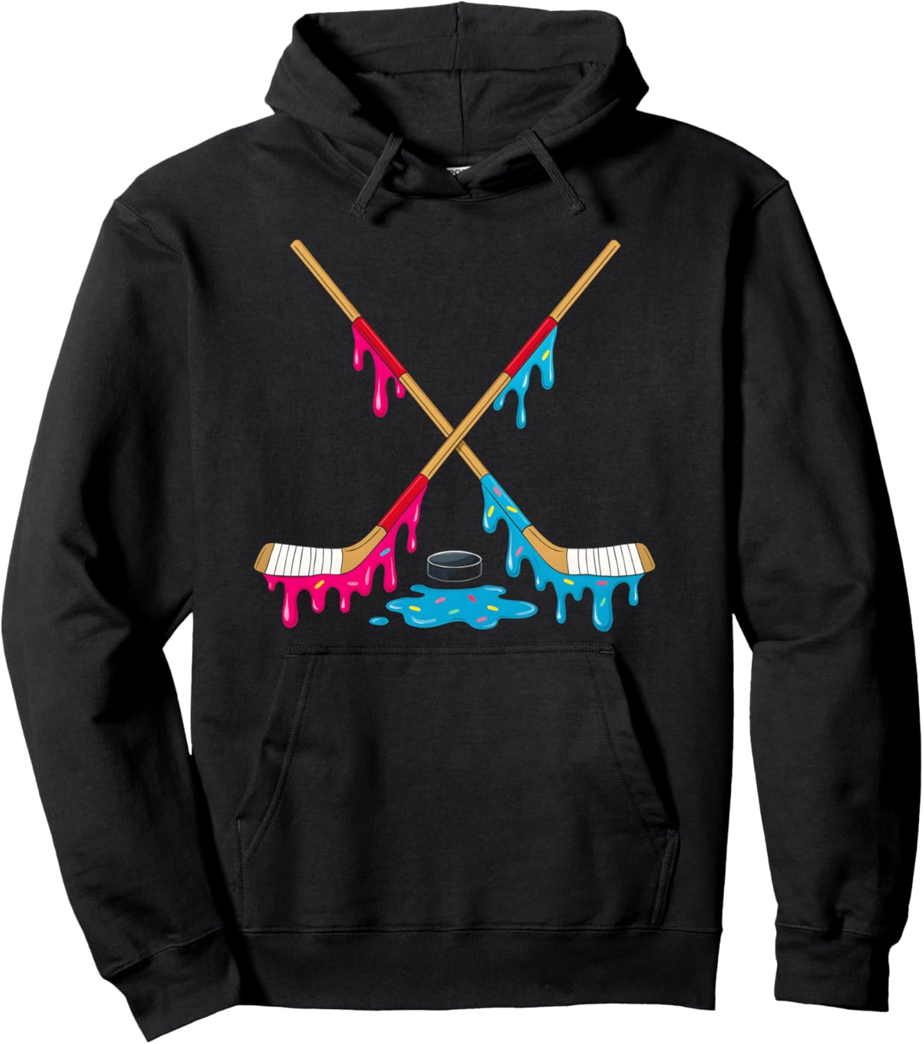 Hockey Ice Cream Drip Boys Ice Hockey Youth Players Pullover Hoodie