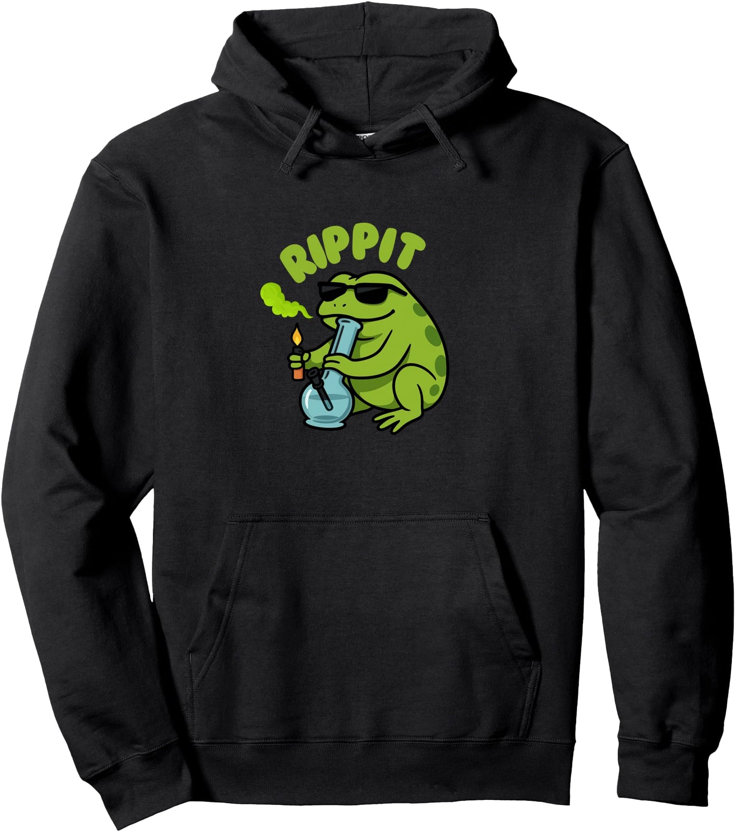 Rippit Stoner Frog, Weed, Marijuana Smoker, Cannabis 420 Pullover Hoodie