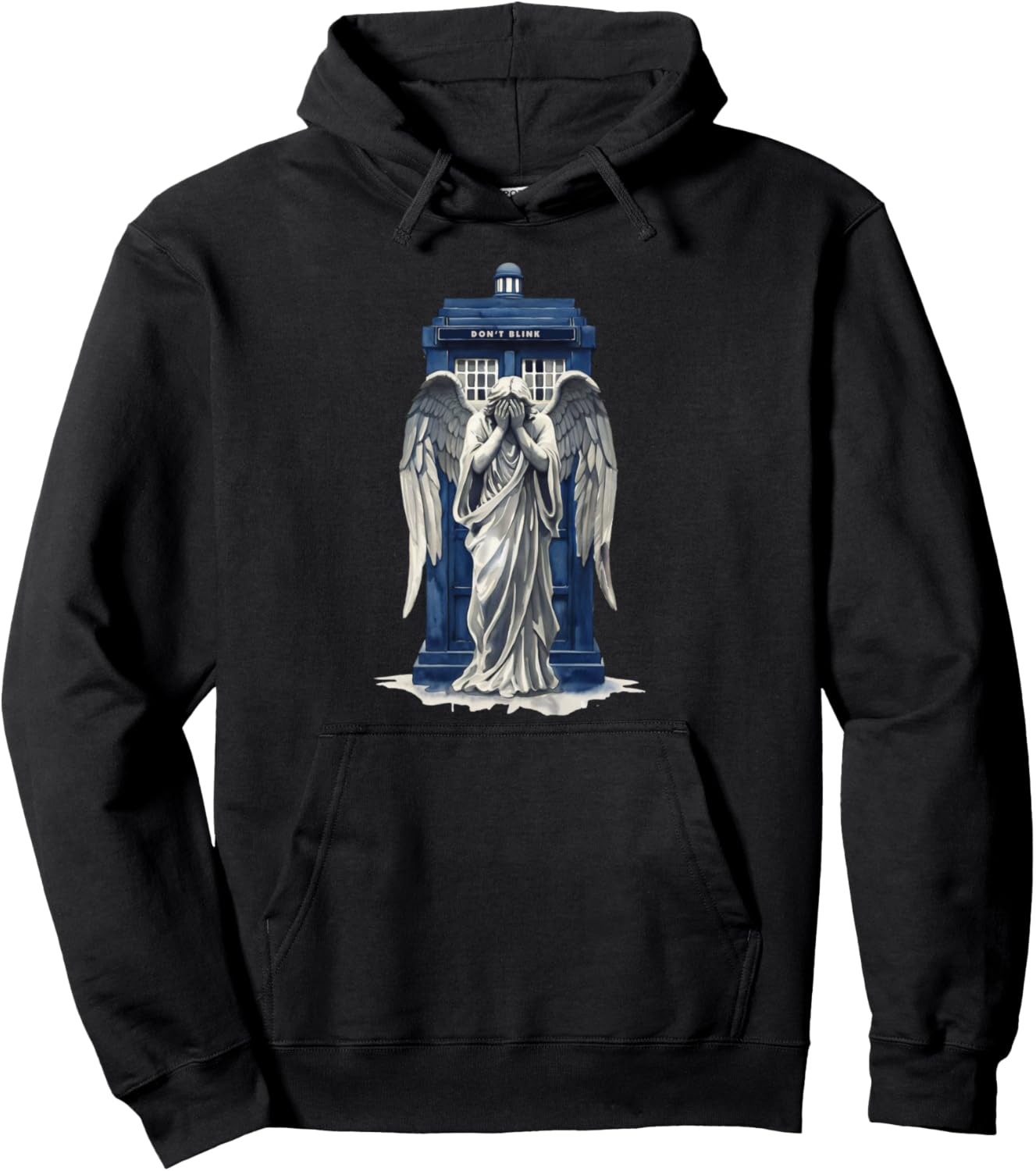 Weeping Angel with Blue Police Box 1 - Fan Fun Pullover Hoodie