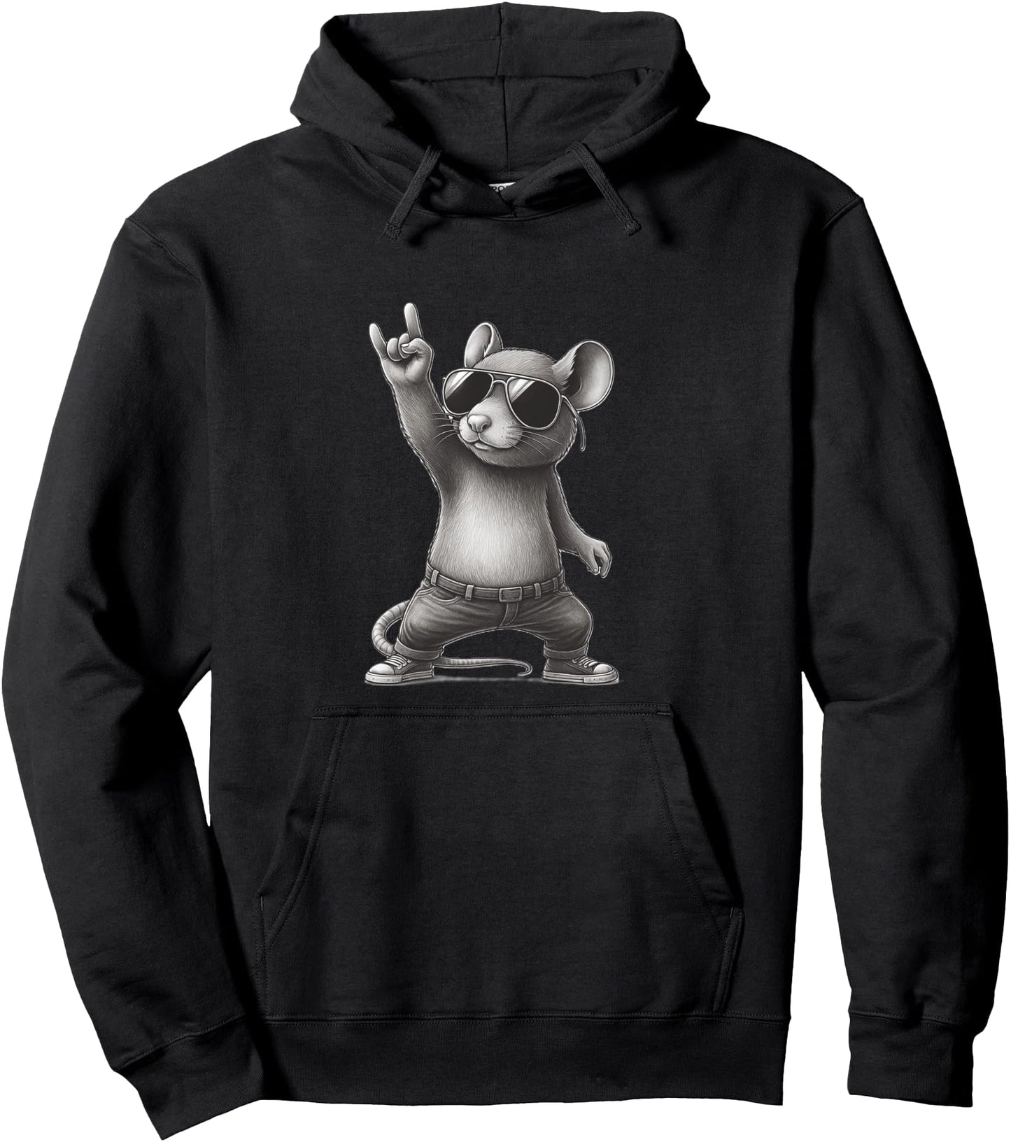 Retro Rat Skirt Music Men Children Women Funny Rat Pullover Hoodie