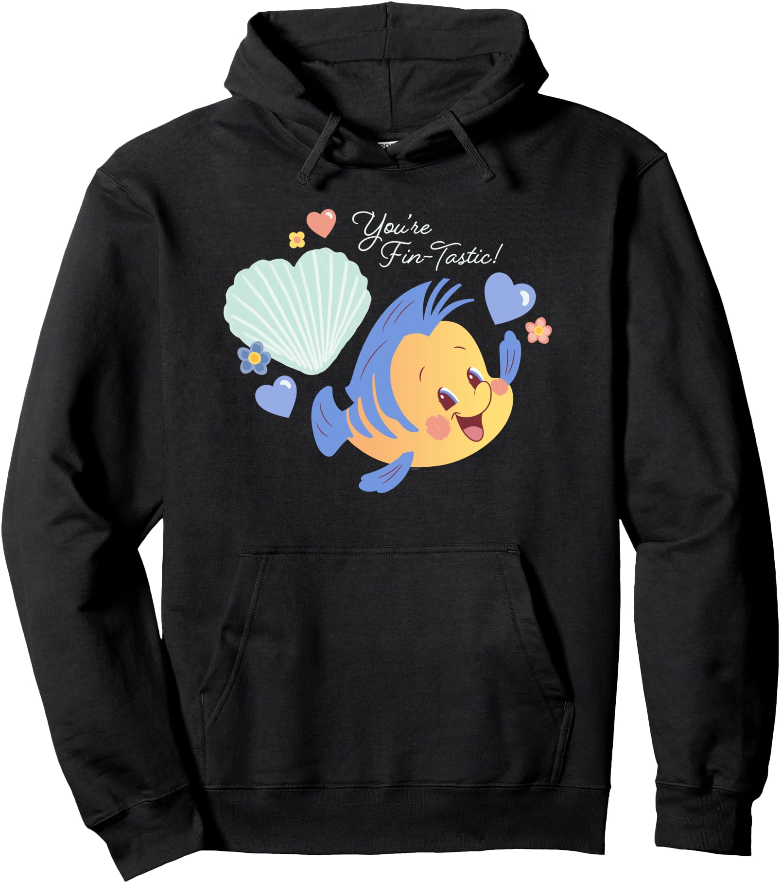 Disney Little Mermaid Flounder You're Fin-Tastic Valentine's Pullover Hoodie
